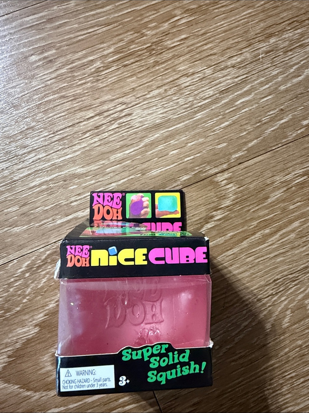 Nee doh Nice Cube Super Solid Squish Pink Follow-Me Toy -(used)